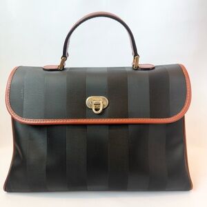 Fendi Convertible Pequin Top Handle/Sling Bag